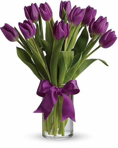 Bouquet of purple tulips 